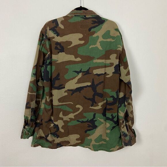 BDU Shirt Retired Woodland Camouflage Cargo Tactical Hunting Military Size Large - Picture 2 of 9